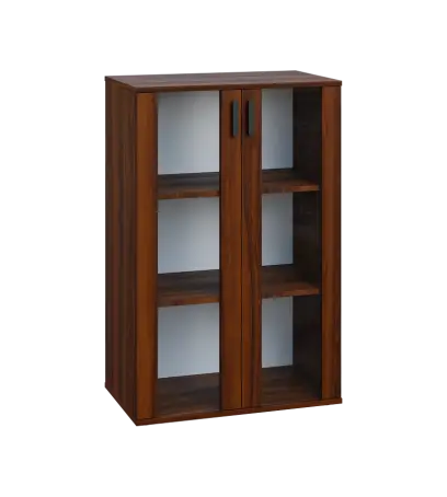 LN 3 - 7S kancelářská skříň, 2-dveřová, prosklená, 1107x720x400, ořech královský